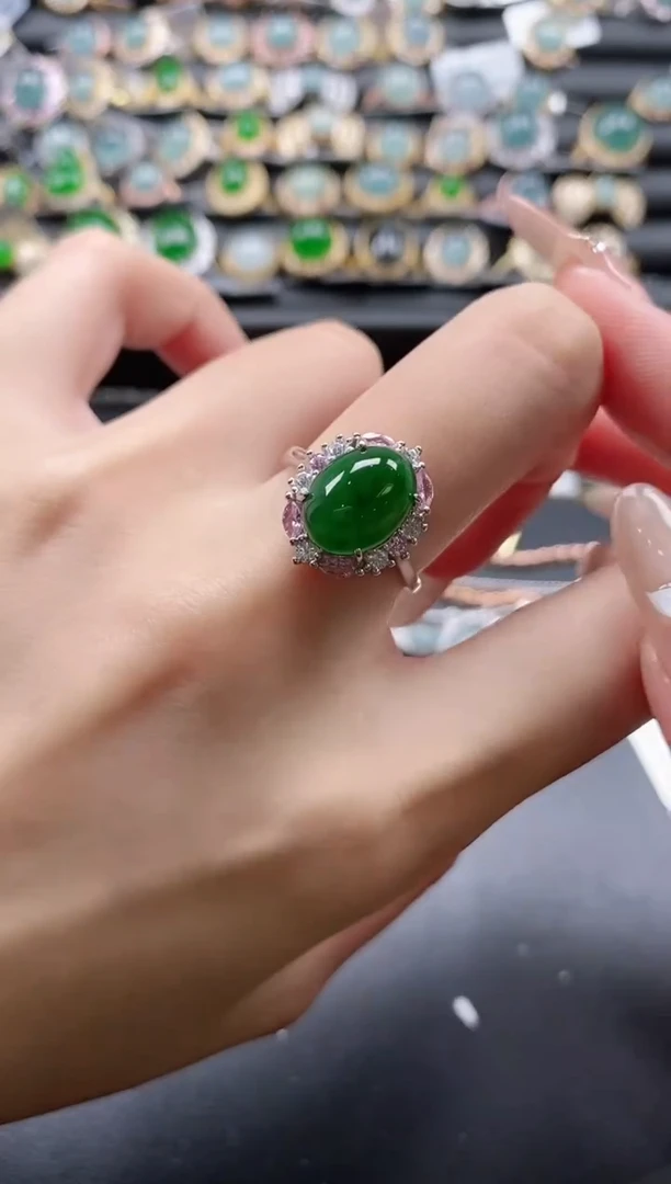 【闪购商品】翡翠戒指银S925镶嵌51511