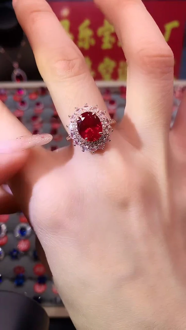 【闪购商品】红宝石戒指银S925镶嵌111111