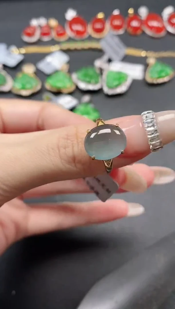 银S925镶嵌戒指翡翠51151