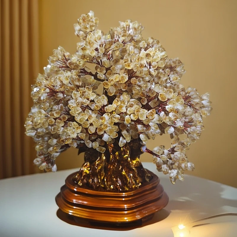 【卓越轻奢原创】爆款创意净透黄水晶招财百搭摆件手纯手工点缀