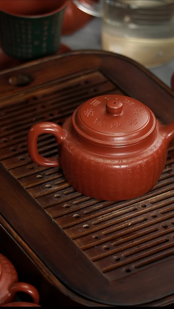 茶壶紫砂B*n宜兴紫砂朱泥高德钟