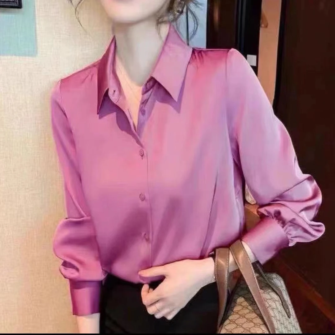 25早春新款经典纯色洋气气质时尚设计感百搭显瘦长袖衬衫