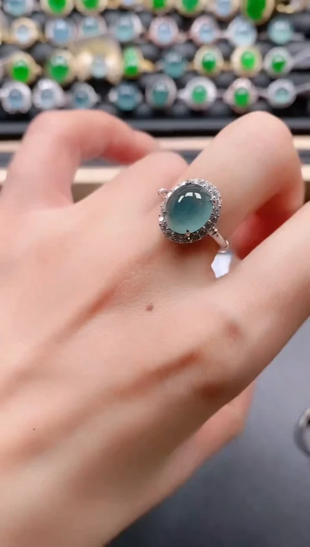 银S925镶嵌戒指翡翠11111