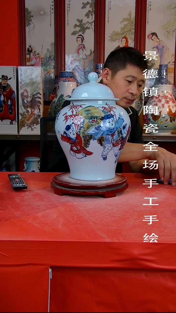 摆件手景德镇陶瓷 全场手工绘