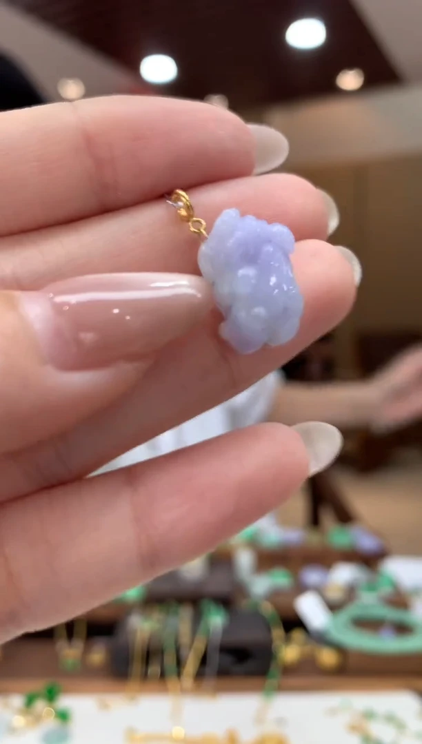 吊坠(不含链)18K金镶嵌翡翠貔貅