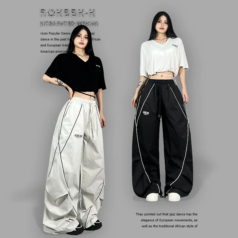 ROKBBK-K布韩街舞潮牌街头宽松垂感不规则拼接休闲长裤爵士舞