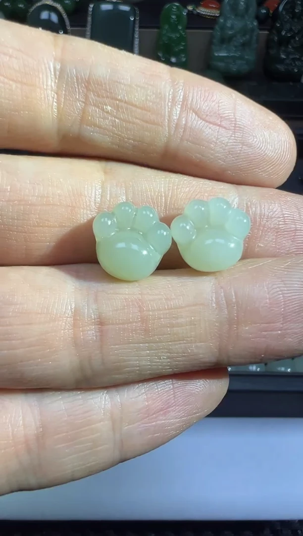 颈饰未镶嵌和田玉【老马】和田玉清水小猫爪爪DIY