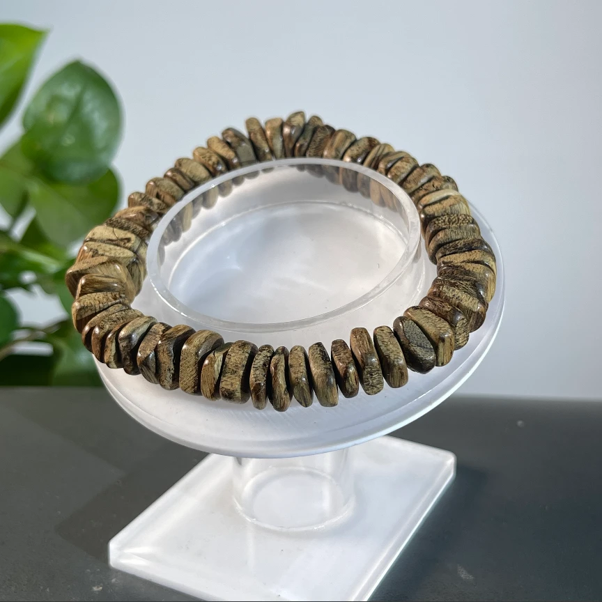 ZYCX-4866 加里曼丹随形算盘珠手串 约：54颗*9*3mm