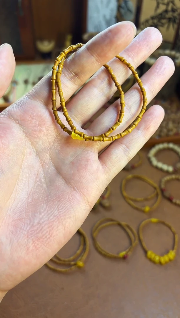 手串桃核竹节双圈黄葫芦