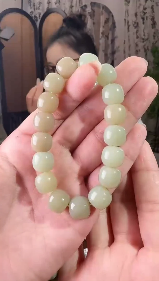 未镶嵌手串和田玉老型珠手串 12mm
