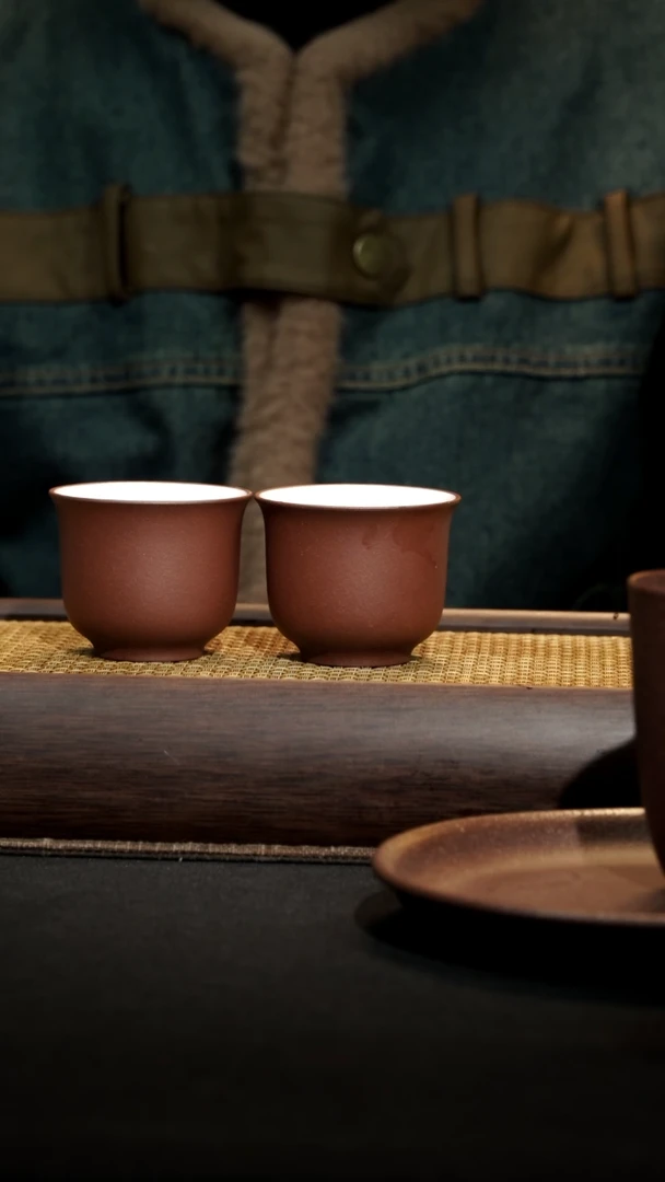 【闪购商品】紫砂茶杯福利款白釉玉兰杯一对