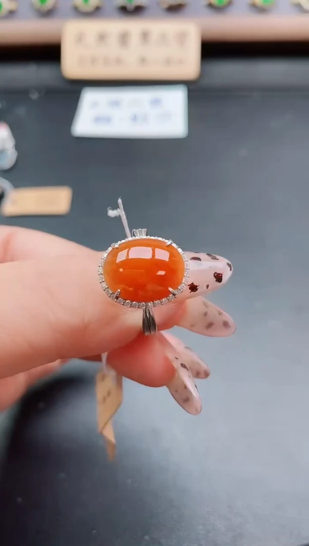 银S925镶嵌戒指翡翠1