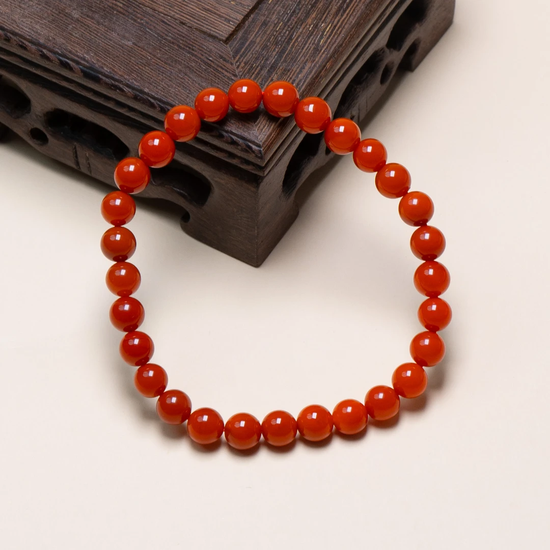 保山南红柿子红手串6.5mm【承禧专注原矿】FH20-9440多样性其一