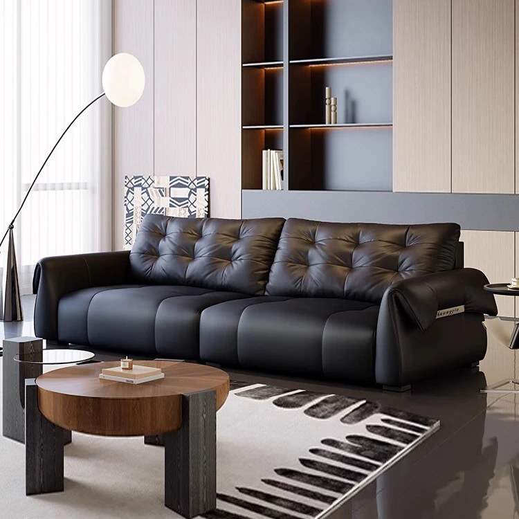 【米希尔】天鹅全真皮沙发意式轻奢家用小户型客厅头层牛皮直排沙发