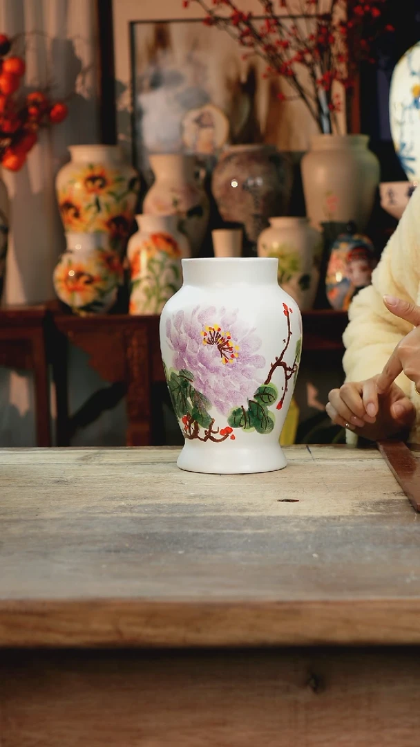【闪购商品】瓷片景德镇纯手工釉下彩精品花瓶