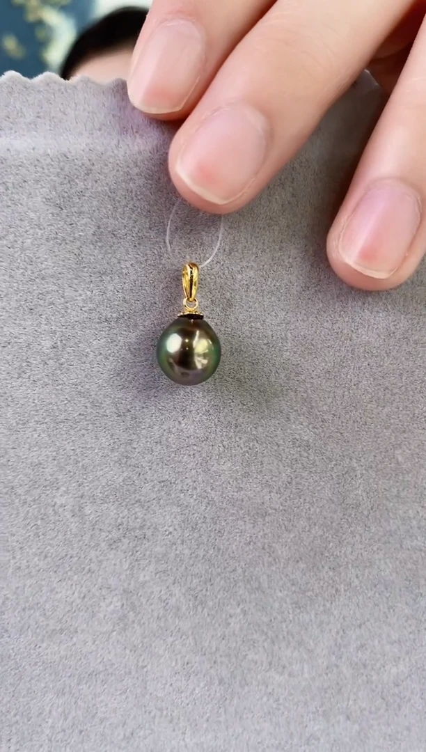 【闪购商品】海水珍珠吊坠(不含链)18K金镶嵌9-10海水珍珠吊坠