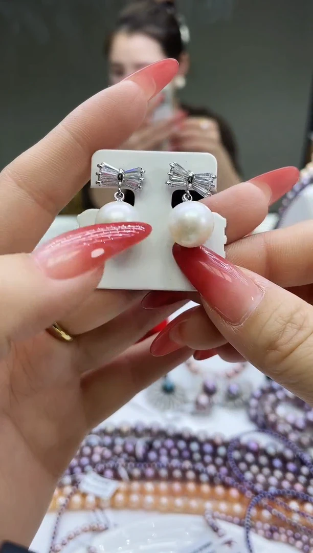 未镶嵌耳坠淡水珍珠白色系耳坠