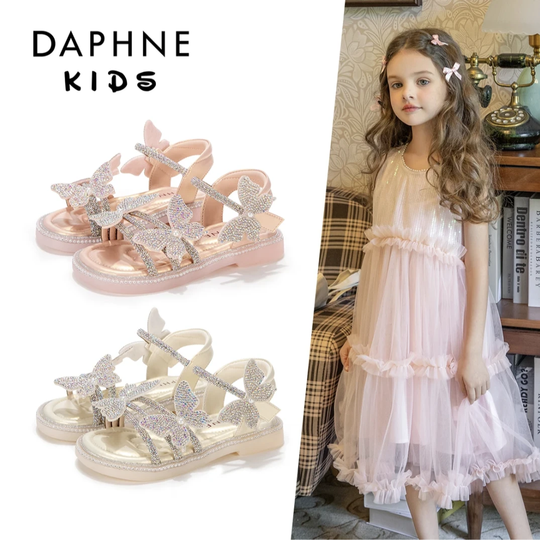 达芙妮小水晶凉鞋2025年新款洋气公主女童鞋子2025新款爆款