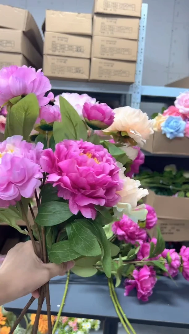 4枝混色洛阳牡丹