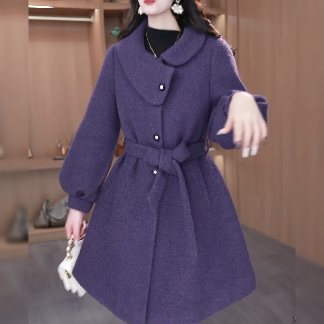 【内里加棉】2025新款时尚大气减龄休闲显瘦韩版洋气加棉毛呢外套
