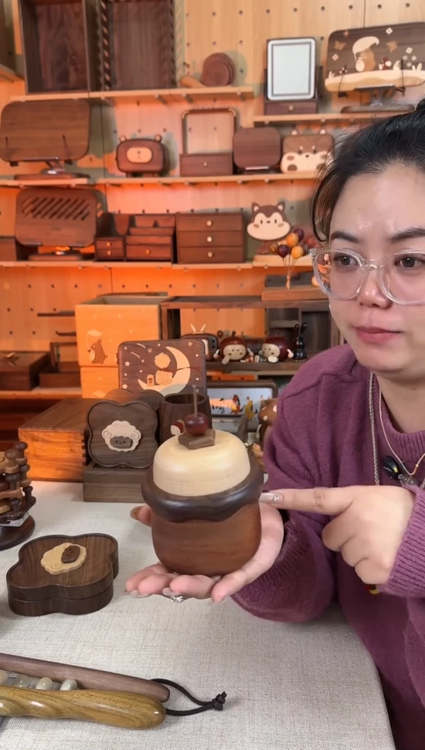 木乌檀木实木蛋糕收纳盒