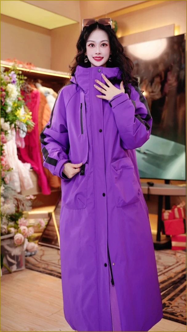 冬季新品时尚优雅宽松长款女装羽绒服261P1087