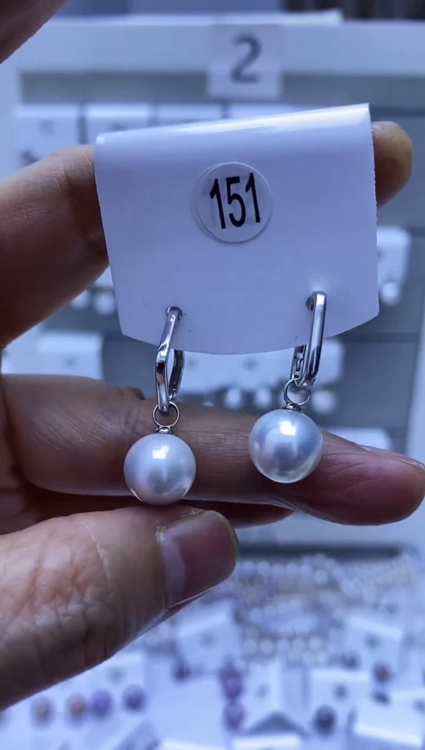 银S925镶嵌耳饰淡水珍珠151