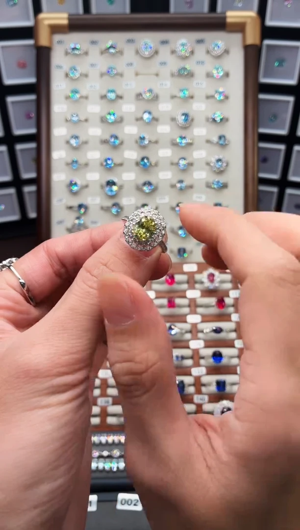 银S925镶嵌戒指金绿宝石1111