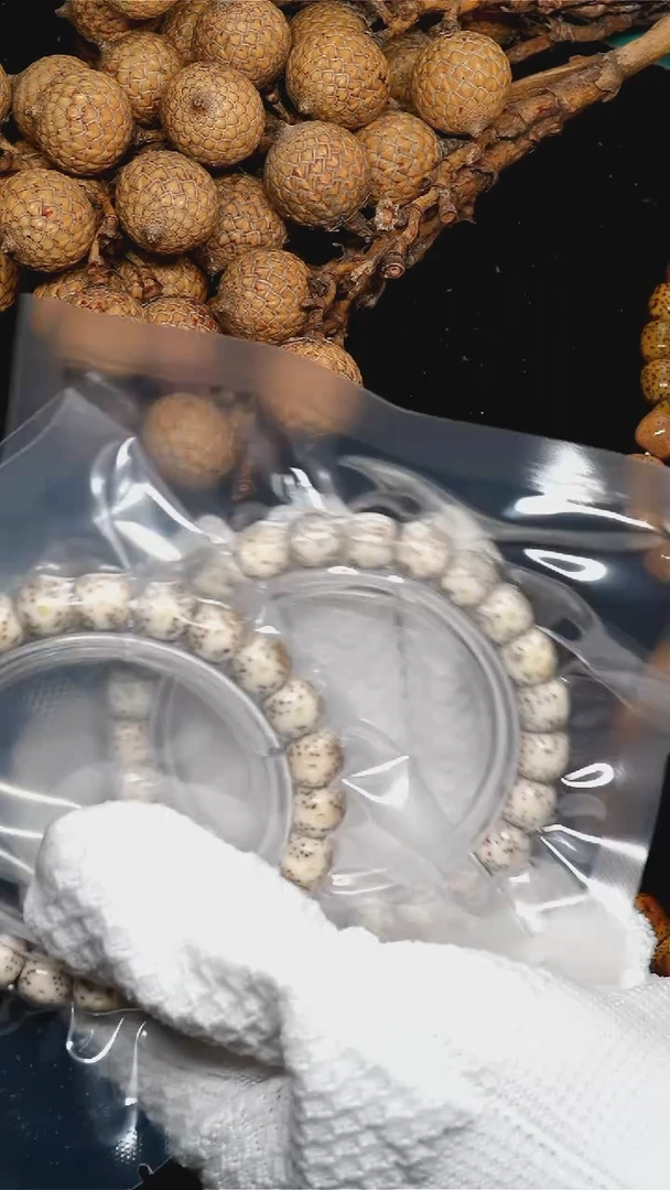 手串星月菩提10*9奶瓷白-0037