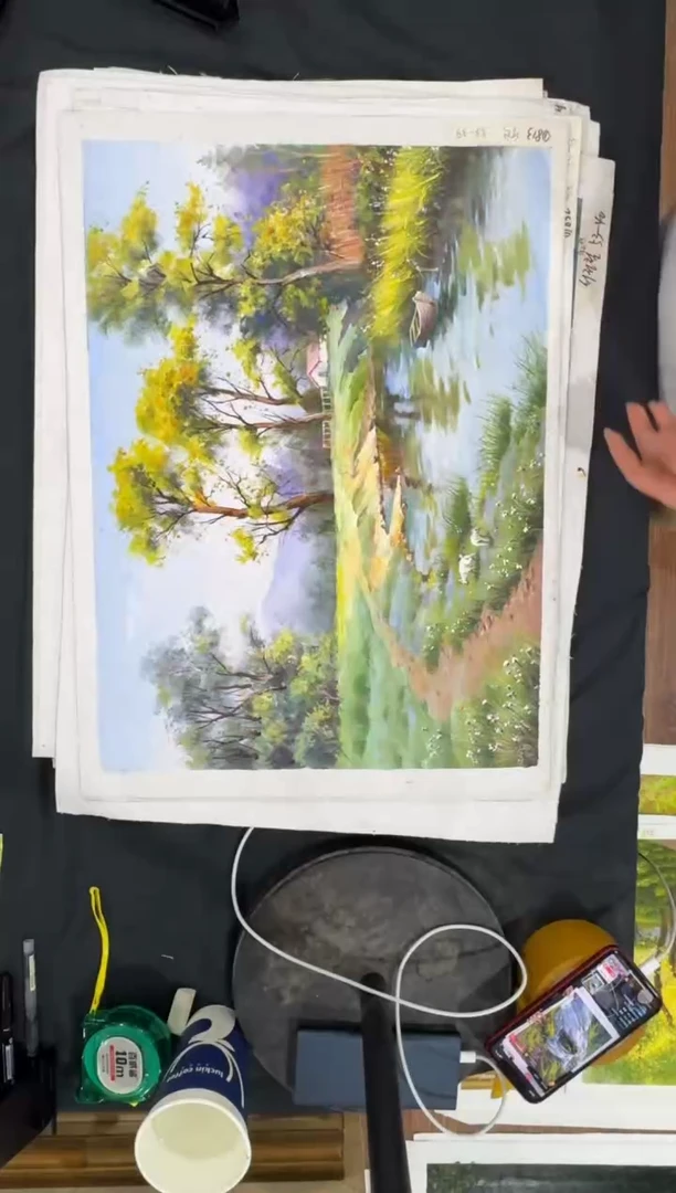 油画 【新品含装裱】朝鲜画家原创手绘油画作品