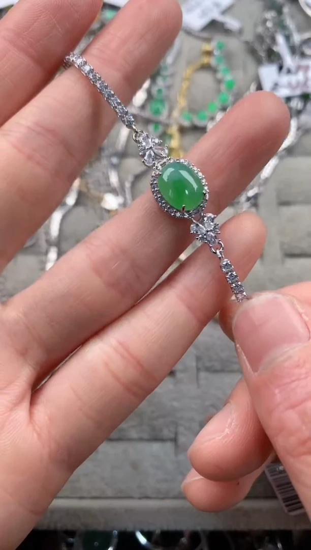 银S925镶嵌戒指翡翠222    2