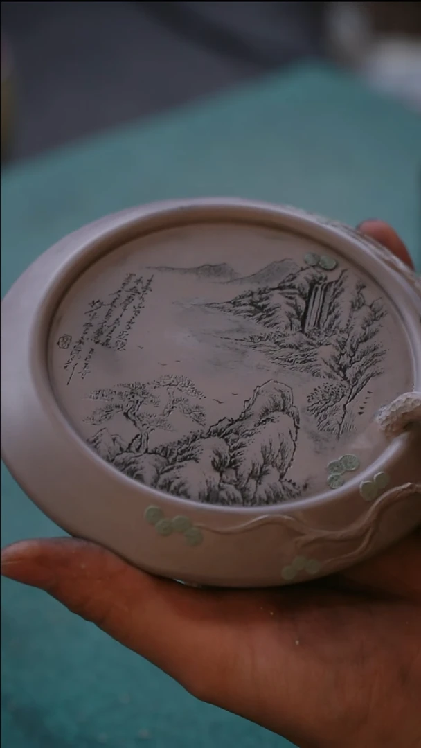 紫砂茶盘原矿天青泥紫砂茶盘
