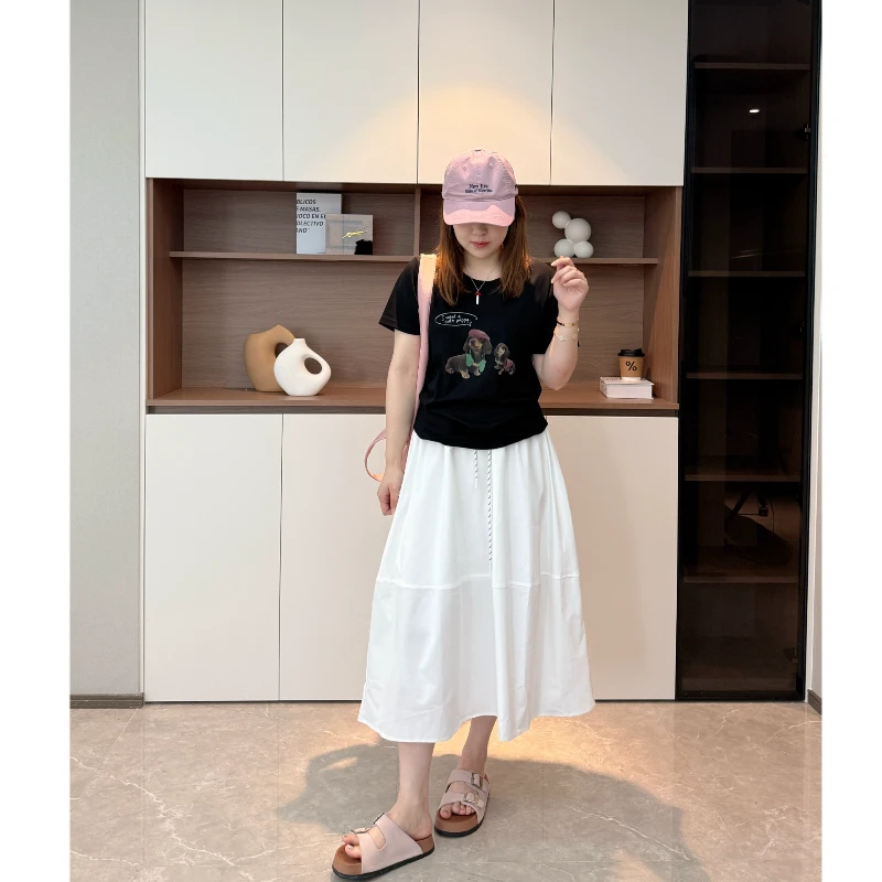 青青·STUDIO〖腊肠狗T〗夏款定制大码腊肠狗收腰显瘦T恤S2501384