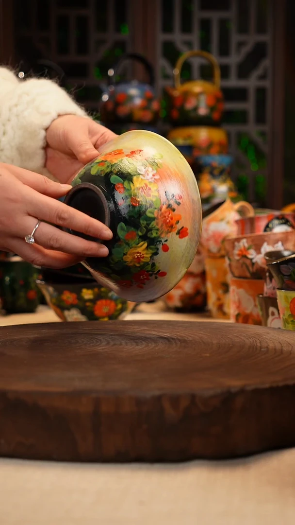 油画 手绘 釉 下彩