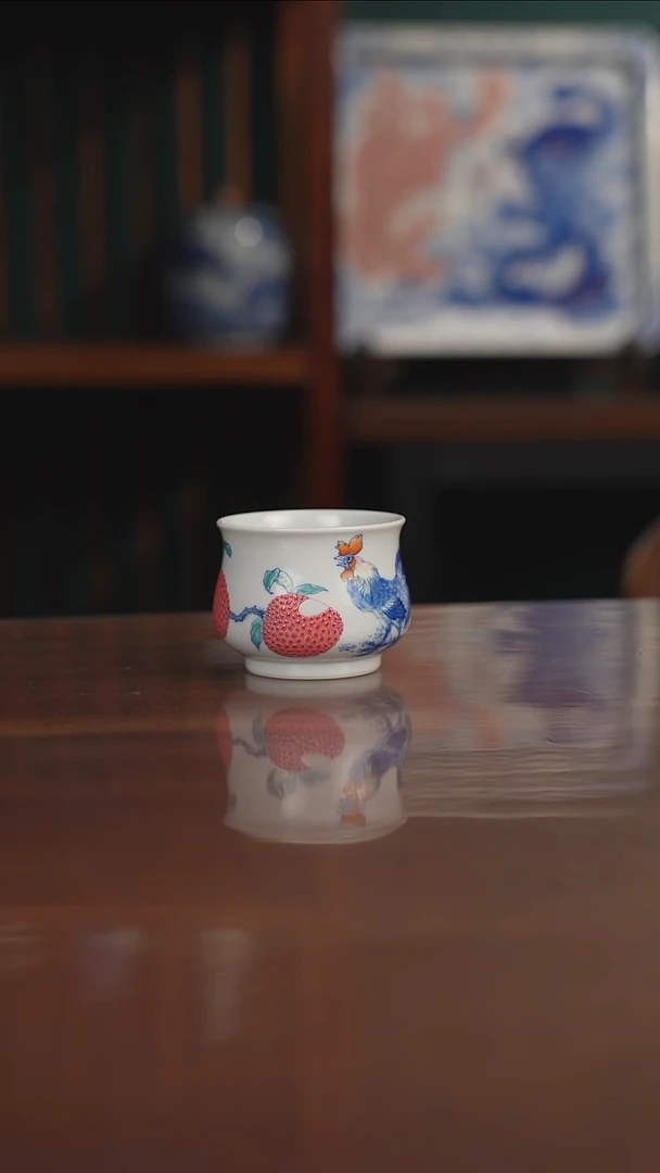 空山明月 新斗彩 大吉大利