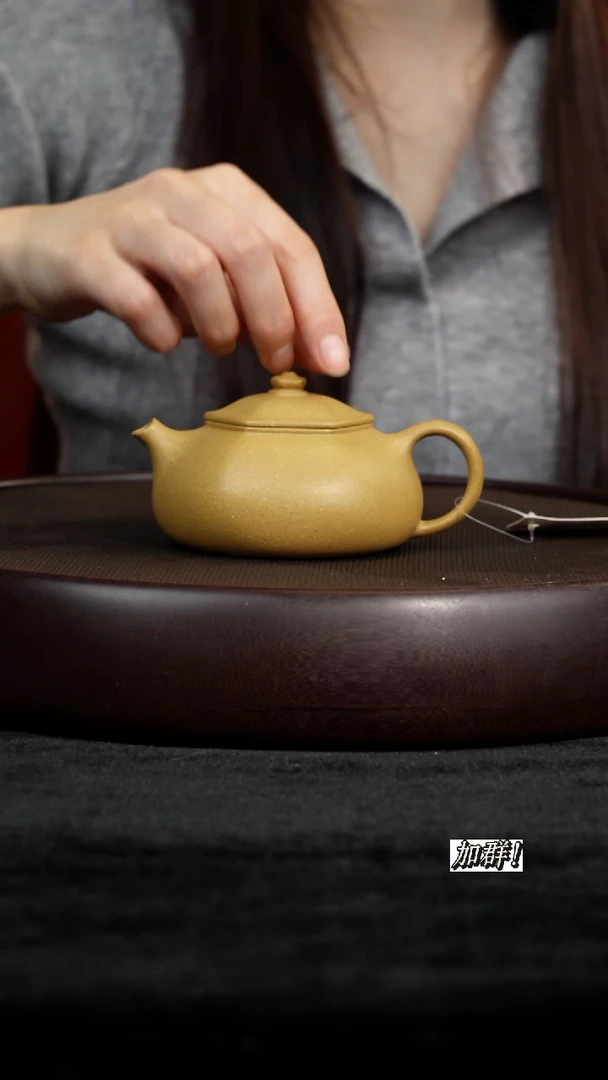 茶壶紫砂DH418253冷金黄六方寒江160c
