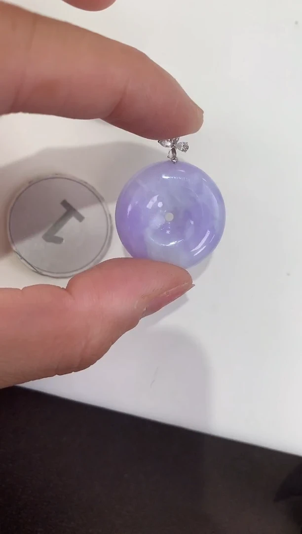 颈饰18K金镶嵌翡翠天然缅甸A货翡翠