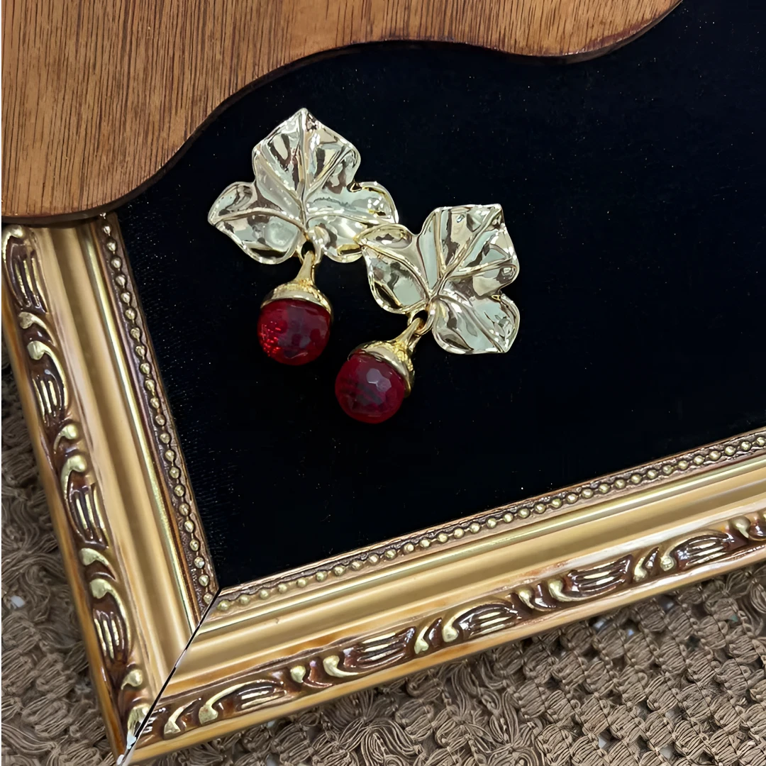 合金琉璃耳饰 夸张树叶223