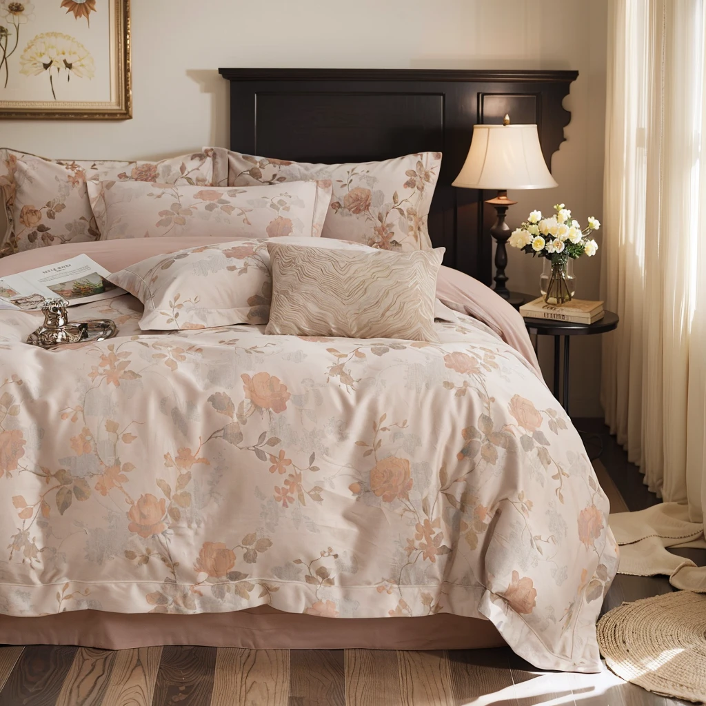 【暗香-粉】宠粉福利高奢欧式长绒棉四件套春秋冬季色织提花轻奢