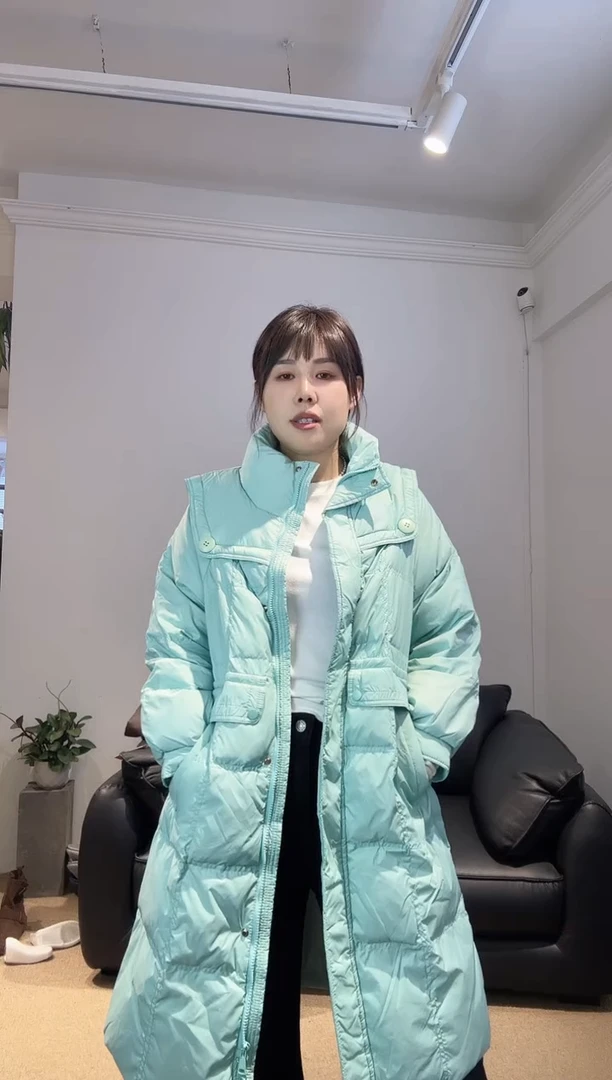 130斤小清新蓝色羽绒外套2201