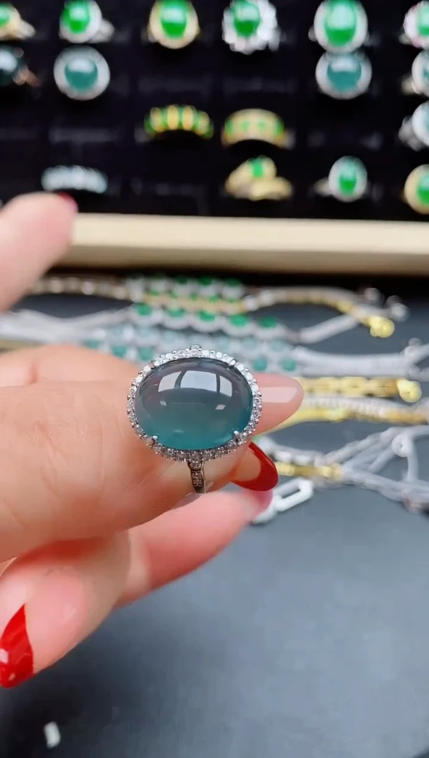 【闪购商品】翡翠戒指银S925镶嵌609860