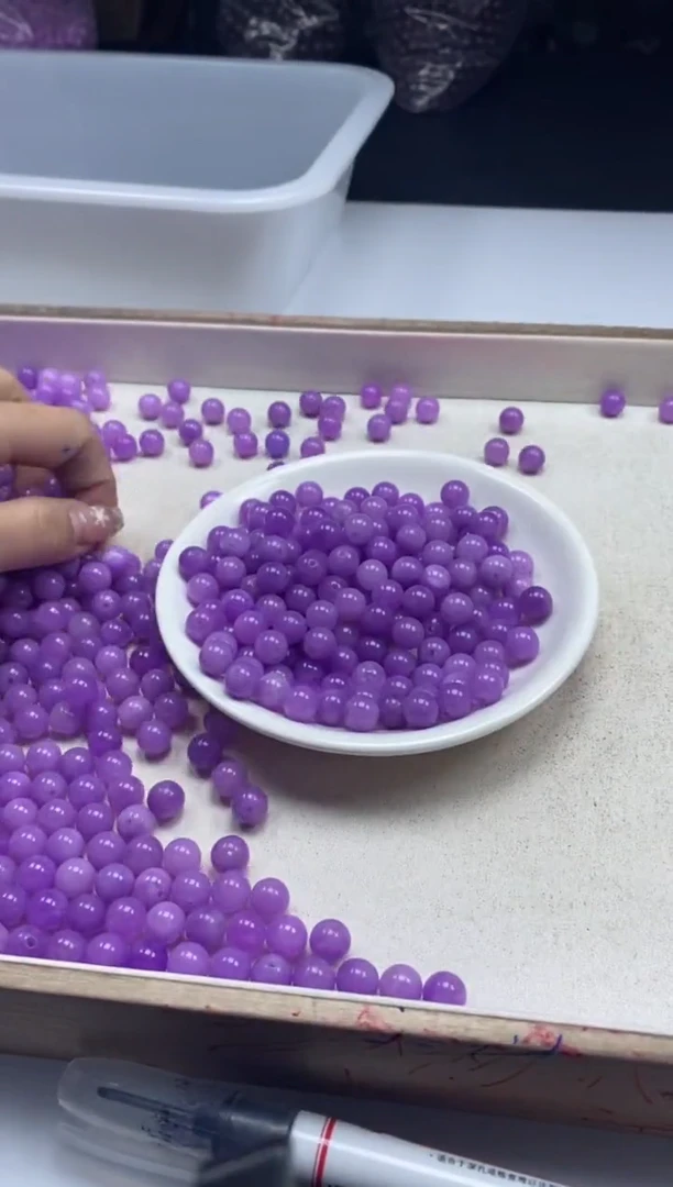 【闪购商品】水晶颈饰未镶嵌w479紫锂灰8mm*30颗