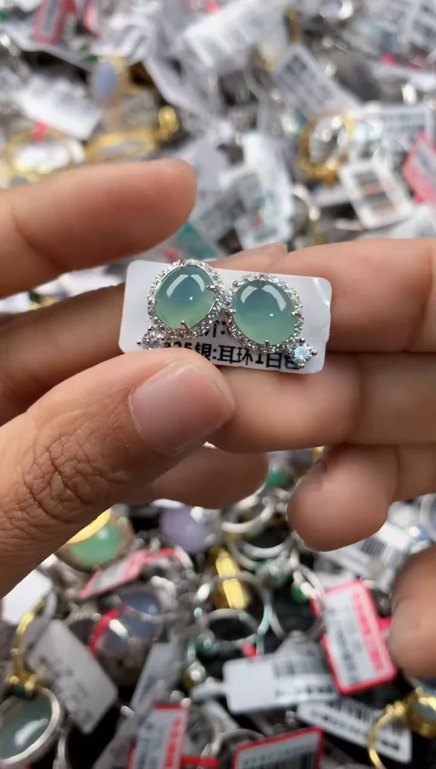 银S925镶嵌戒指翡翠12-12-12         10