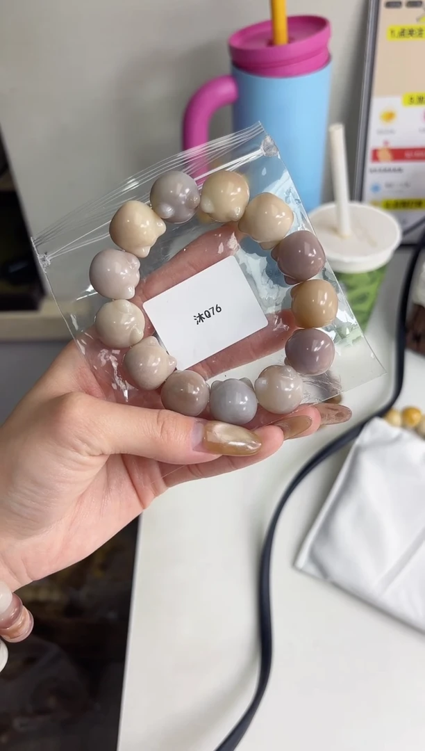 手串菩提根/象牙果沐q76干磨横孔猫猫头18*20mm手串