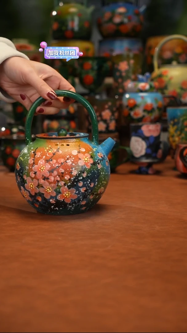 紫砂油画手绘釉下彩