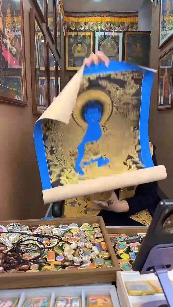 吊坠涅**C药师佛-热供纯手绘唐卡