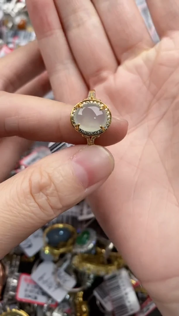 银S925镶嵌戒指翡翠555-----2