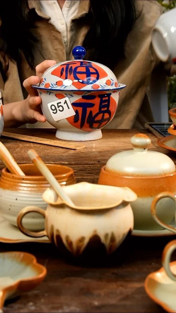 盘高颜值粗陶餐具限时抢购