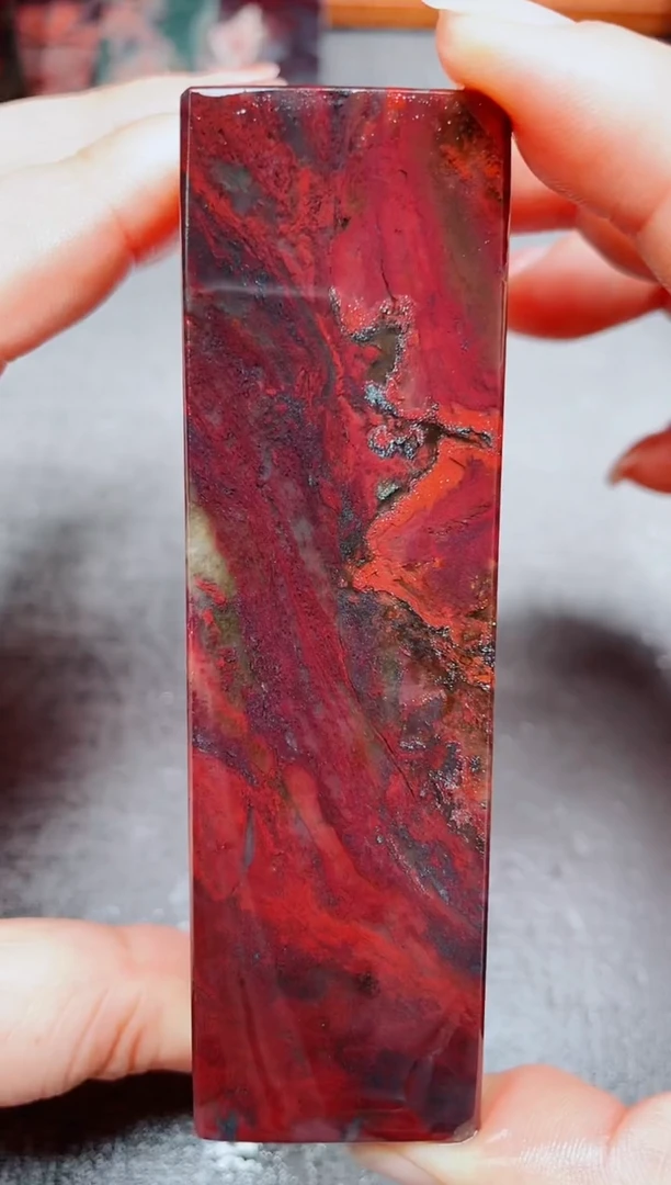 玉彼****岸桂林鸡血玉素章--4