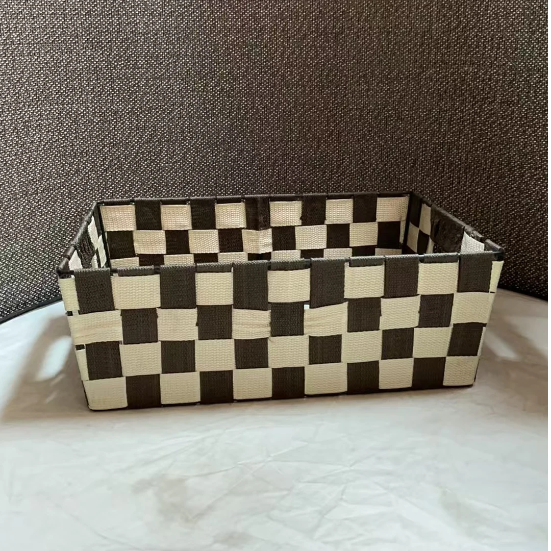 2466瑕疵款 长38宽26高13cm 家用编织收纳筐创意简约桌面储物篮子